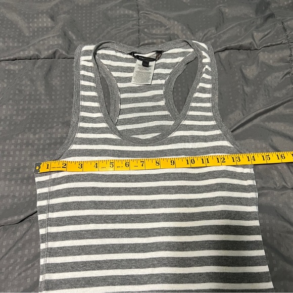 BCBG max azria gray white striped tank long length size small - Picture 7 of 8